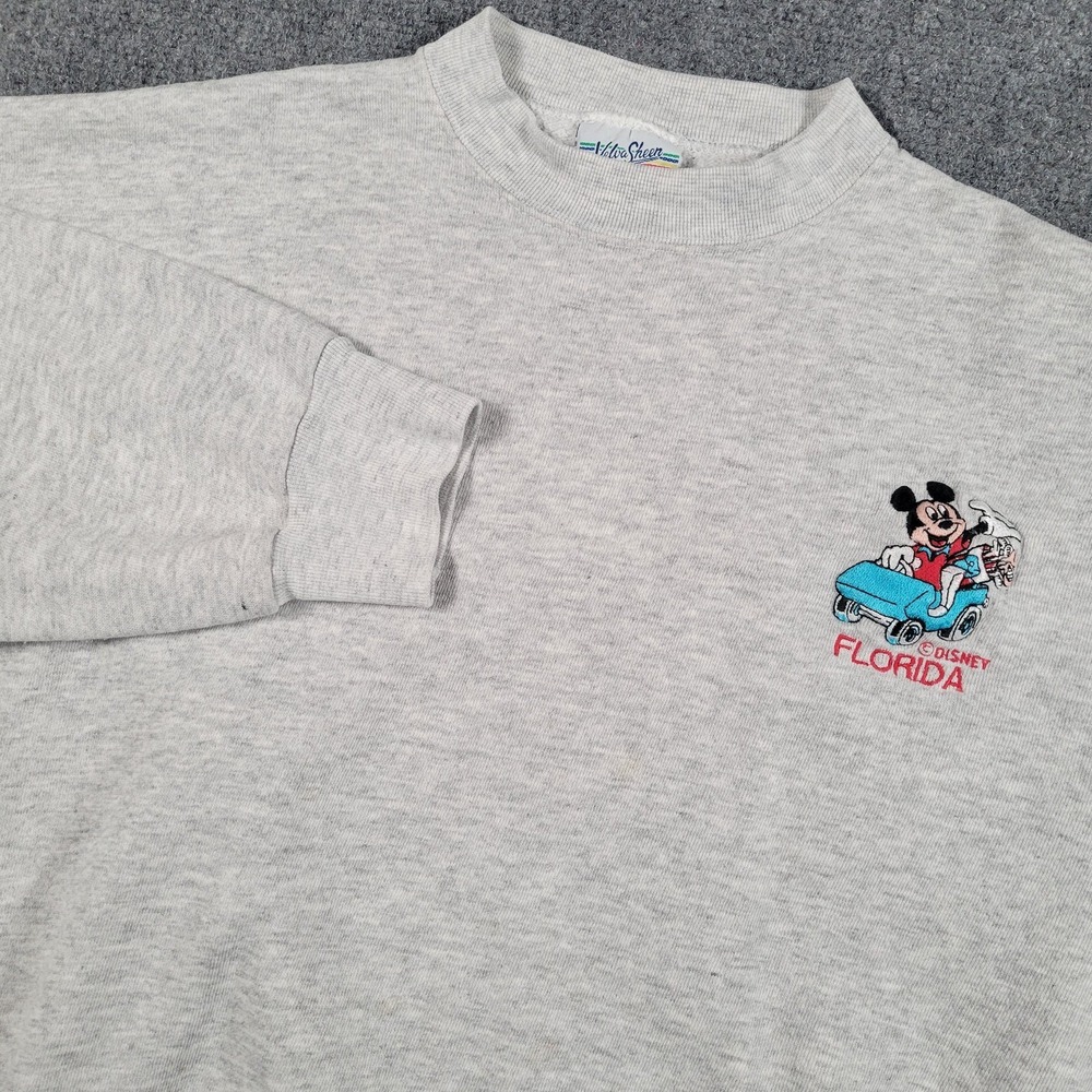Vtg Mickey Mouse Sweatshirt Adjult XL Disney Florida Crewneck‎ Velva Sheen USA